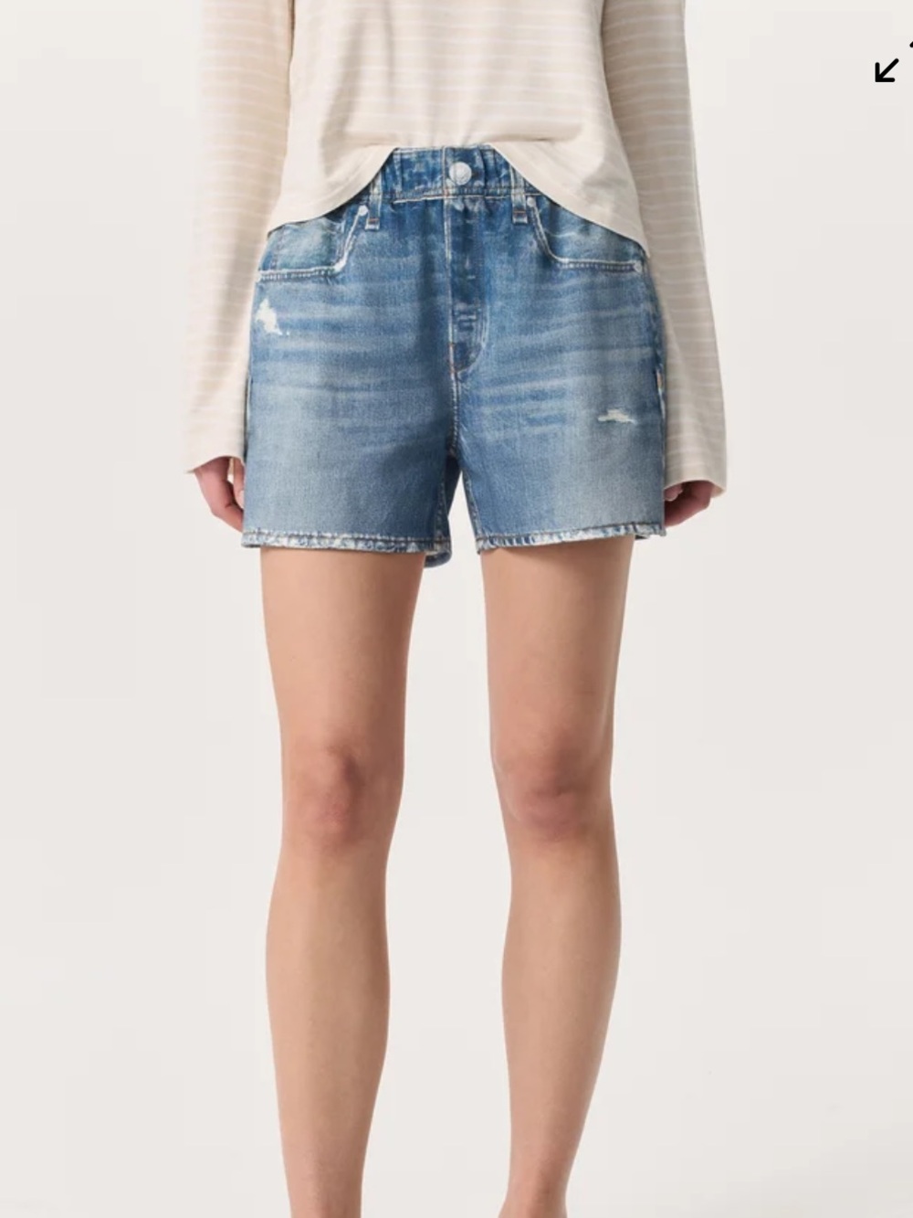NWOT Rag & Bone Miramar Denim Print Cotton Terry Shorts in Brooke XS - Picture 2 of 13